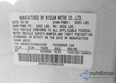 2007 Infiniti M45 из США, поврежденный, VIN JNKBY01EX7M400306